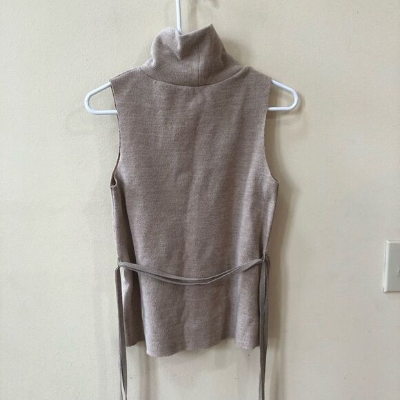 Zara Mock Neck Belted Sleeveless Top - Picture 6 of 6